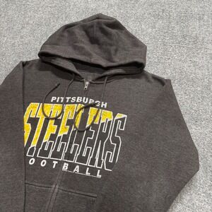 VTG Steelers Fullzip Jacket Men's M Pittsburg Y2K Gray Hooded
